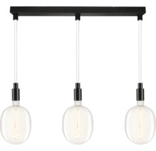 Dreiflammige Pendelleuchte mit klaren Glühbirnen