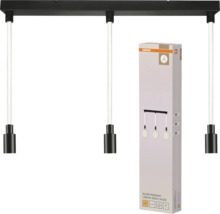 Osram Pendelleuchte mit drei Leuchten und Produktverpackung