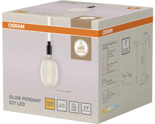 Verpackung einer Osram Glow Pendant E27 LED-Pendelleuchte