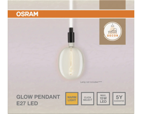 Osram Glow Pendant E27 LED, Lampe nicht im Lieferumfang enthalten