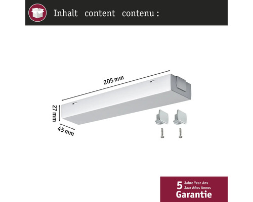 205 mm langes Lichtleisten-Set mit Zubehör und fünf Jahren Garantie