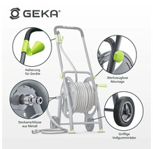 Gartenschlauchwagen mit Gerätehalterung, werkzeugloser Montage, Metall Steckanschlüssen und Vollgummirädern