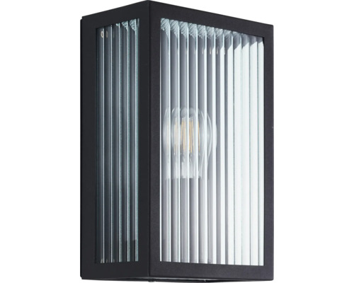 Applique murale rectangulaire avec verre nervuré et source lumineuse