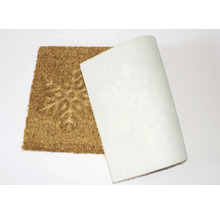 Fussmatte aus Kokosfaser mit Schneeflockenmuster und rutschfester Rückseite