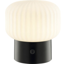 Tischleuchte mit rundem Lampenschirm und Fuß