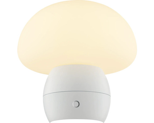 Pilzförmige Tischleuchte mit runder Lichtkuppel