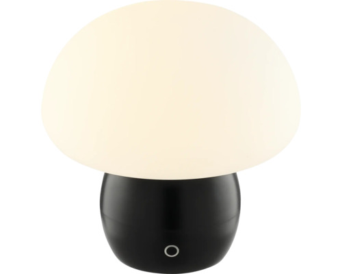 Tischleuchte mit pilzförmigem Lampenschirm und runder Basis