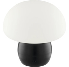 Tischleuchte mit pilzförmigem Lampenschirm und rundem Sockel