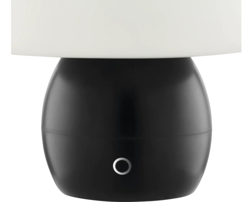 Schwarze Nachttischlampe mit kreisförmigem Schalter