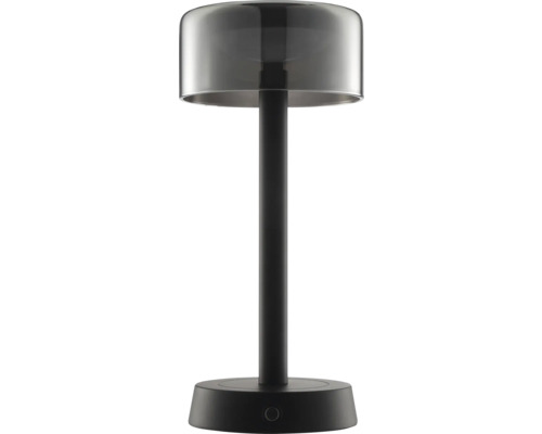 Tischleuchte mit rundem Lampenschirm und Fuß