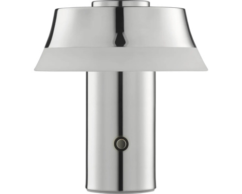 Tischleuchte aus Metall mit zylindrischem Fuss und Lampenschirm