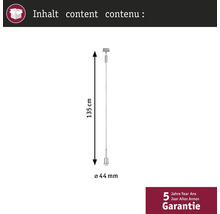Suspension pendulaire d'une longueur de 135 centimètres et d'un diamètre de 44 millimètres