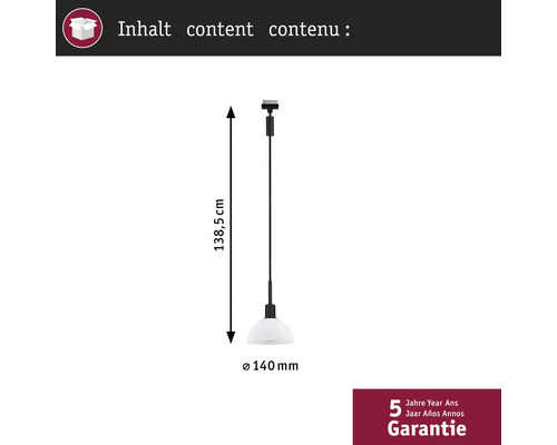 Suspension d'une longueur de 138,5 cm et d'un diamètre de 140 mm
