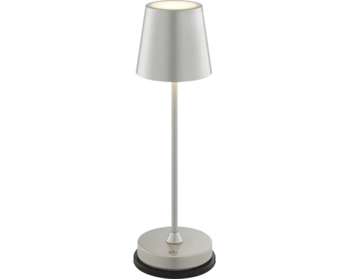 Silberne Tischleuchte für den Innenbereich