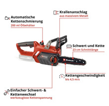 Tronçonneuse à batterie Einhell avec une longueur de coupe de 23 cm