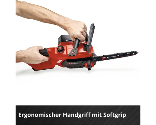 Utilisation d'une tronçonneuse à batterie rouge Einhell
