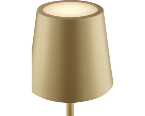 Goldene Tischleuchte mit Lampenschirm