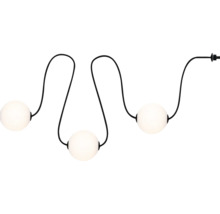 Guirlande lumineuse décorative avec trois lampes rondes et câble noir