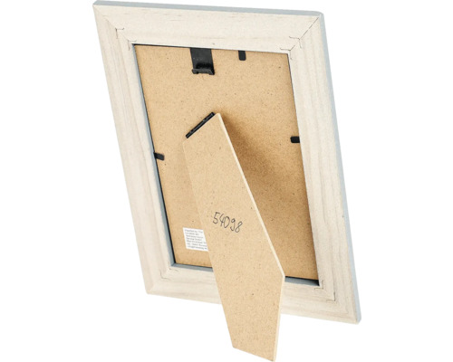 Rückseite eines Holzbilderrahmens mit Aufsteller