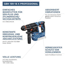 Bosch GBH 18V-18 X Professional Akku-Bohrhammer mit SDS-Plus Bohrfutter