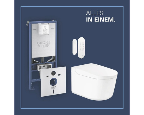 Unité d'installation complète pour WC douche suspendu avec logo Grohe
