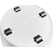 Dessous d'un récipient avec quatre roues