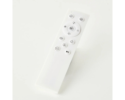 Weisse Fernbedienung für Beleuchtung mit verschiedenen Funktionsknöpfen