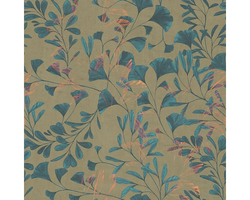 Tapete mit Ginkgo- und Blattmotiven