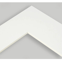 Detailansicht eines weißen Bilderrahmenprofils