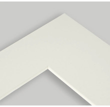 Detailansicht eines weißen Bilderrahmen Eckstücks