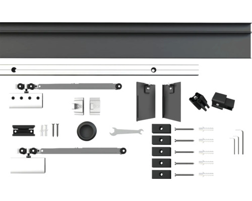 Kit complet de quincaillerie pour porte coulissante