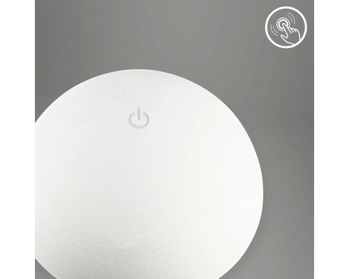 Oberseite einer Leuchte mit Ein- und Ausschaltzeichen und Touch-Symbol