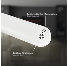 Nahaufnahme der Touch-Steuerung zum Ein-, Ausschalten und Dimmen einer Lampe.