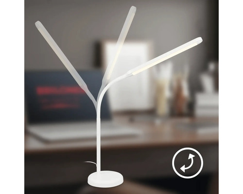 Flexible LED-Tischleuchte mit verstellbaren Armen auf einem Schreibtisch