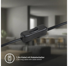 Schwarzes Kabel mit Schalter