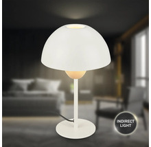 Weisse Tischleuchte für indirekte Beleuchtung in einem Schlafzimmer