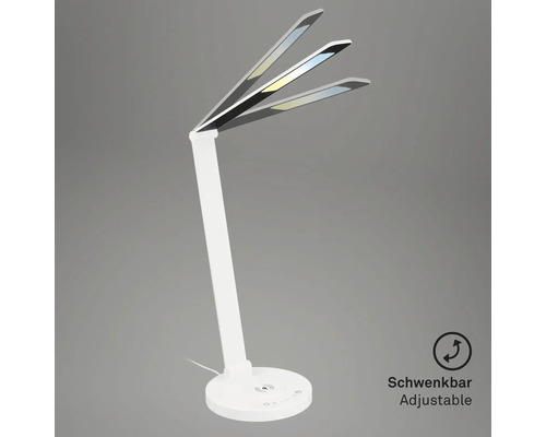 Weisse, schwenkbare LED-Tischleuchte