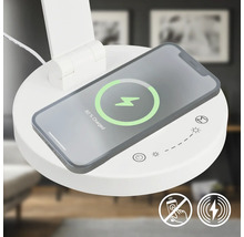 Tischleuchte mit kabelloser Ladestation für Mobiltelefone