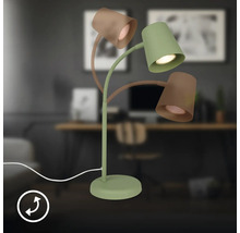 Dreiflammige Schreibtischleuchte mit flexiblem Arm und Lampenschirm