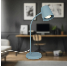 Blaue Schreibtischlampe im Arbeitszimmer