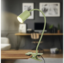Klemmlampe mit flexiblem Hals auf einem Tisch