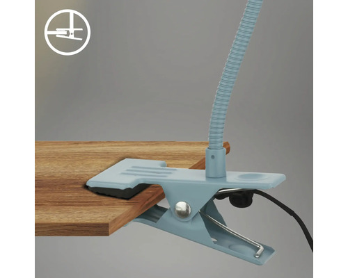 Klemmlampe mit flexiblem Hals zur Befestigung an einer Tischplatte