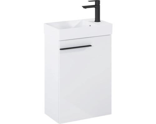 Meuble-lavabo avec armoire basse et robinetterie pour la salle de bain
