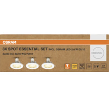 Osram 3er Set Einbaustrahler Essential mit Osram LED 2,6 W GU10