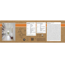 Produktverpackung für LED-Lampen von Ledvance mit technischen Daten und Anwendungsbeispielen