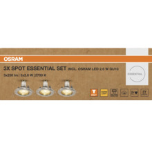 Osram 3er-Set Einbaustrahler inklusive Osram LED 2.6 Watt GU10