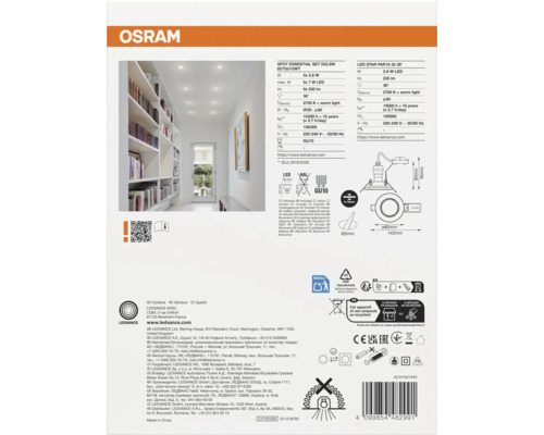 Osram Produktverpackung mit technischen Daten zu LED-Spots