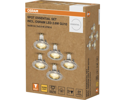 Osram Spot Essential Set inklusive LED Leuchtmittel GU10 2,6 Watt
