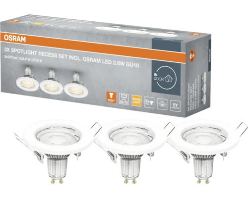 Osram Set mit drei LED Einbauspots für den Innenbereich