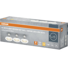 Osram 3er-Set Einbaustrahler mit Osram LED 2,6 Watt GU10